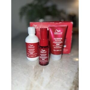 Wella Ultimate Repair Shampoo 3.3oz Conditioner 2.5oz Miracle Rescue 1oz Set NIB